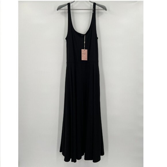 Quince Dresses & Skirts - Quince Women’s Black Tencel Jersey Fit & Flare Dress sz XS NWT Sleeveless Midi